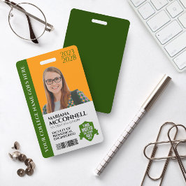 Crachá ID de Estudante da Faculdade de Escola Dourada Ver