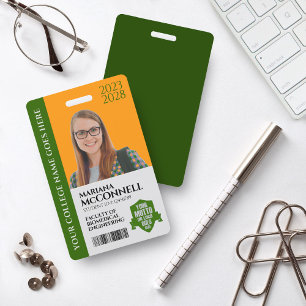 Crachá ID de Estudante da Faculdade de Escola Dourada Ver
