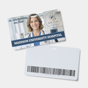 Crachá ID de etiqueta de nome de Doutor em Medicina Pediá