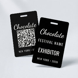 Crachá ID de Exibidor de QR Code do Festival de Chocolate
