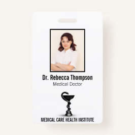 Crachá ID de Foto Branca de Hygieia Cobra Bowl Preta