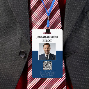 Crachá ID de Foto da Companhia Aérea Código QR de Seguran