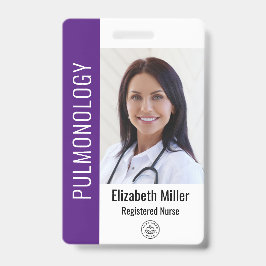 Crachá ID de Foto de Funcionário Médico do Hospital Roxo