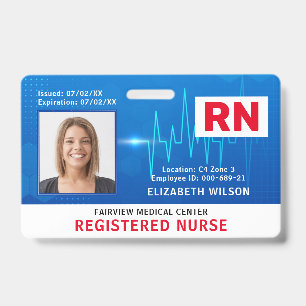 Crachá ID de Foto do Empregado Médico do Hospital de Enf