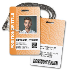 Crachá ID de Foto do Funcionário - código de bar de logot