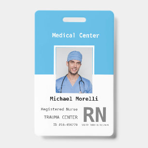 Crachá ID de Foto do Funcionário do Hospital Personaliza