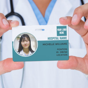 Crachá ID de foto do funcionário médico