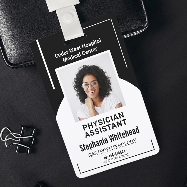 Crachá ID de Foto do Funcionário Médico do Hospital Negro (Your photo ID employee badge is not just an identification tool, but a powerful communication medium)
