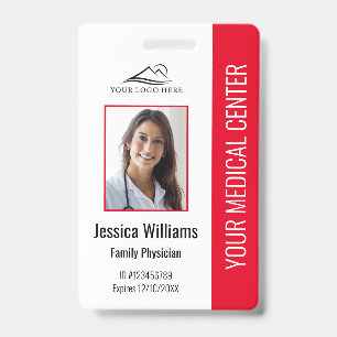 Crachá ID de Foto do Funcionário Médico do Hospital Ver