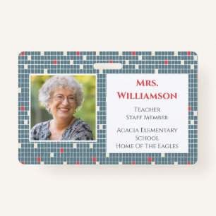 Crachá ID de Foto do Funcionarios Educador do Professor d