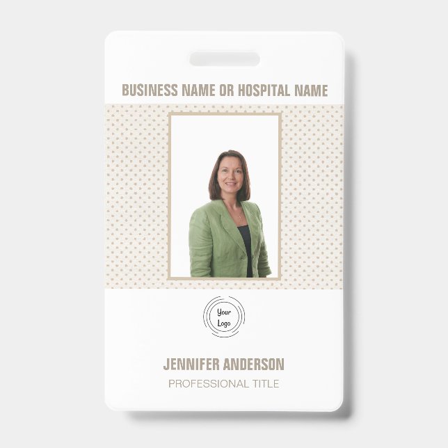 Crachá ID de Foto do Hospital ou Empresa com Código de Ba (Frente)