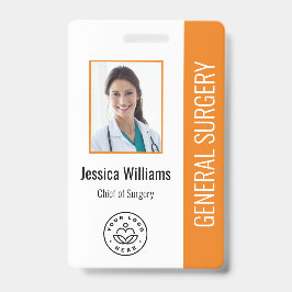 Crachá ID de Foto do Médico Hospital MD Médico