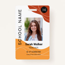 Crachá ID de foto do professor de um funcionário ou estud