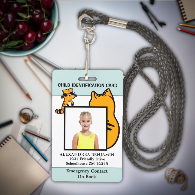 Crachá ID de Foto Infantil Personalizado Divertido (Criador carregado)