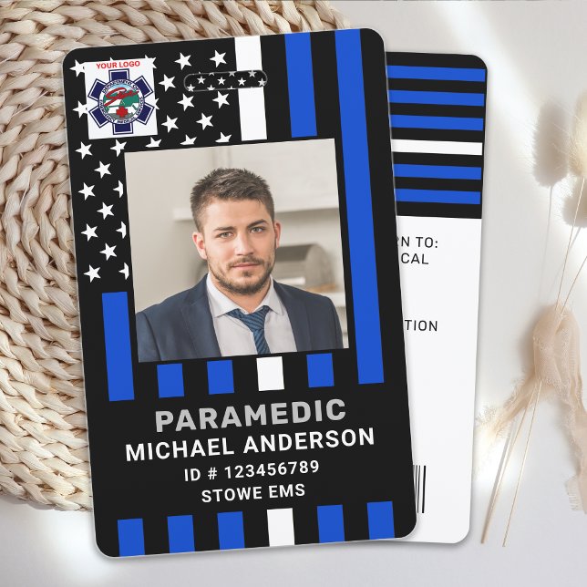 Crachá ID de Foto Personalizada Médica de Emergência Para (Criador carregado)