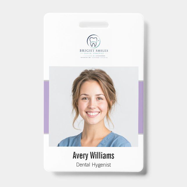 Crachá ID de Foto Personalizado Odontológico (Frente)