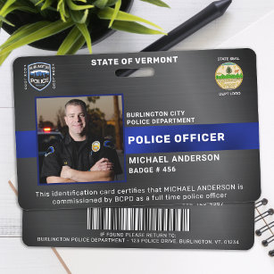 Crachá ID de Fotografia de Polícia Personalizada do Ofici