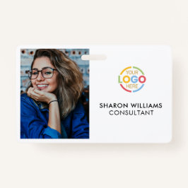 Crachá ID de Fotografia do Funcionário da Elegante Black