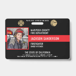 Crachá ID de Fotografia do Funcionário do Bombeiro Person