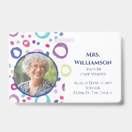 Crachá ID de Fotografia do Funcionarios Educador do Profe