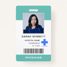 Crachá ID de Fotografia do Funcionarios Médico | Logotipo