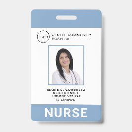 Crachá ID de Fotografia do logotipo do Hospital Azul clar