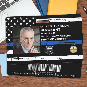 Crachá ID de Fotografia Personalizada de Polícia do Ofici