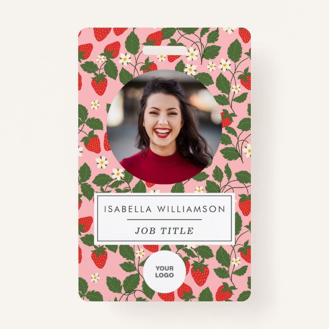 Crachá ID de Fotografia Única do Funcionário da Fruta de  (Frente)