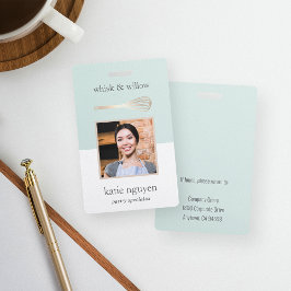 Crachá ID de Funcionário da Padaria / Catering Gold Whisk