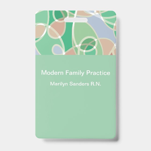 Crachá ID de Funcionário de Consultório Médico Moderno (Frente)