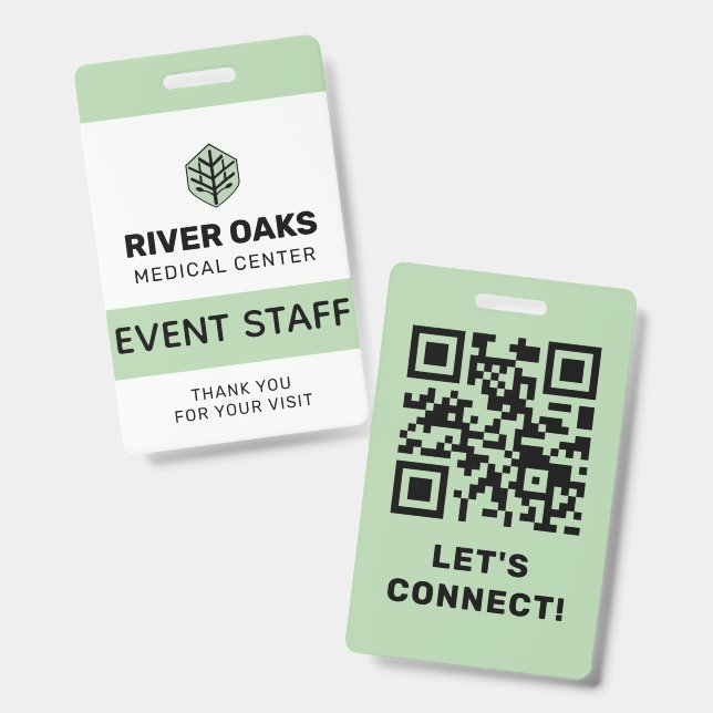 Crachá ID de Funcionário do Evento (Frente e verso)