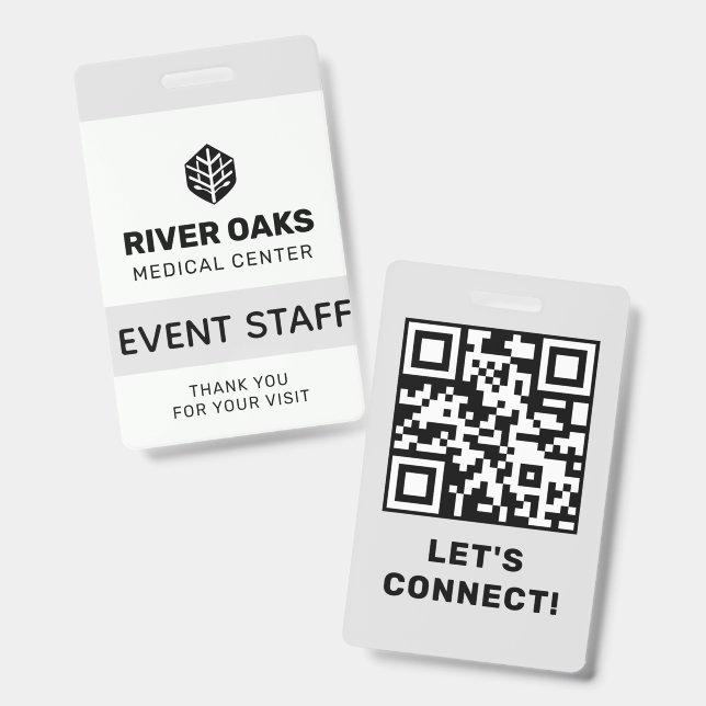 Crachá ID de Funcionário do Evento (Frente e verso)