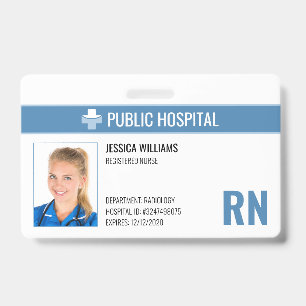Crachá ID de Funcionário do Hospital Nurse RN Registrado