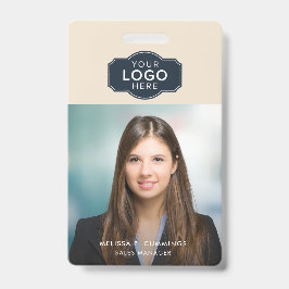 Crachá ID de Funcionário Empresarial com QR Code Personal