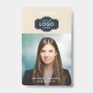 Crachá ID de Funcionário Empresarial com QR Code Personal