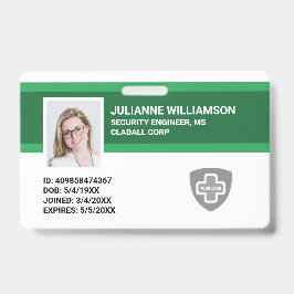 Crachá ID de Funcionário Personalizado, Código de Barras 