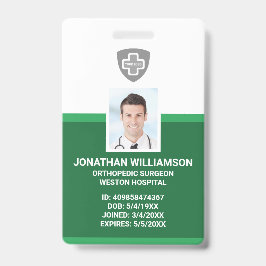 Crachá ID de Funcionário Personalizado, Código de Barras 