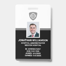 Crachá ID de Funcionário Personalizado, Código de Barras 