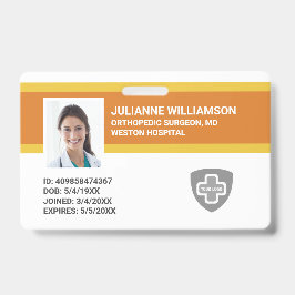 Crachá ID de Funcionário Personalizado, Código de Barras 