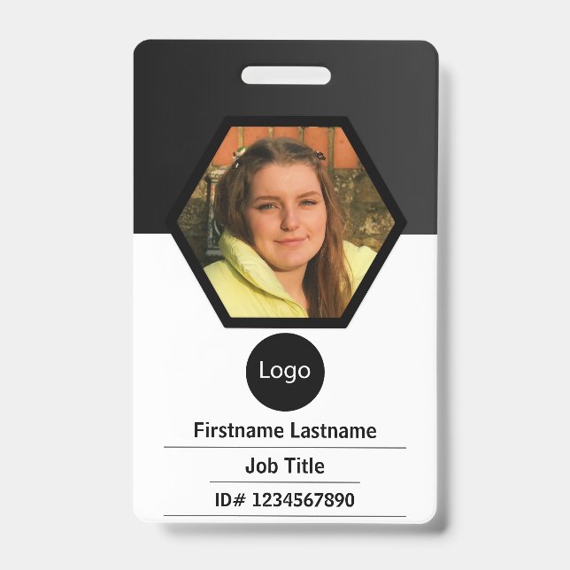 Crachá id de funcionário personalizado da empresa, código (Frente)