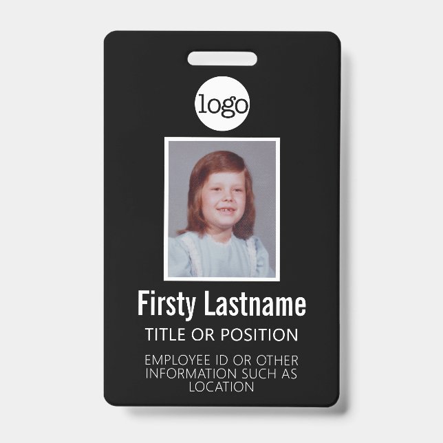 Crachá ID de Funcionário Personalizado - Foto, Código de  (Frente)
