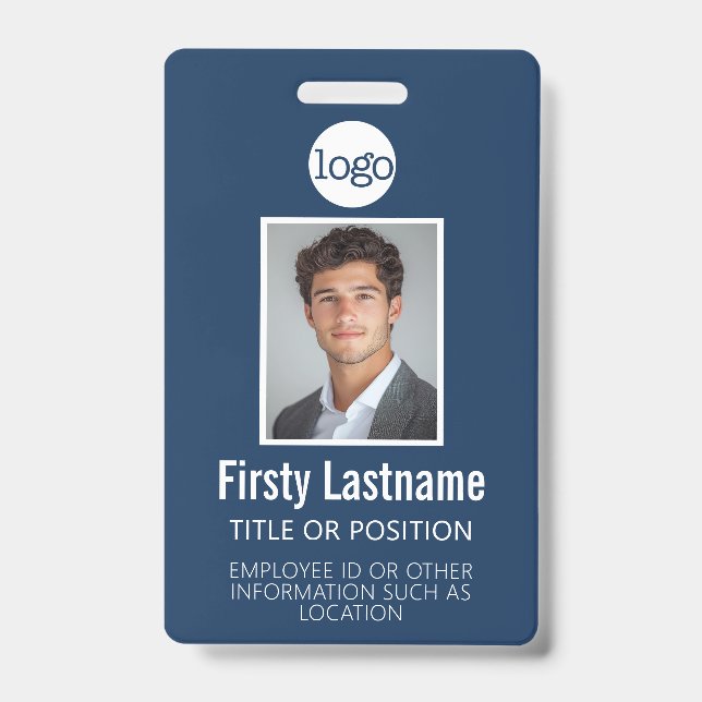 Crachá ID de Funcionário Personalizado - Foto, Código de  (Frente)