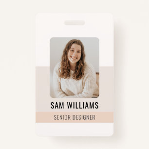 Crachá ID de Funcionarios de funcionário minimalista simp