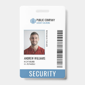 Crachá ID de Guarda da Empresa de Segurança Moderna