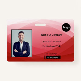 Crachá ID de identificação de foto comercial do Red Abstr