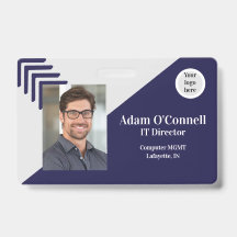 ID de Negócio Azul Único e Simples Personalizável