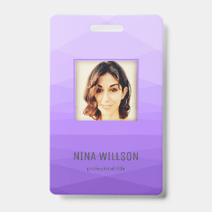Crachá ID de Negócio de Fotografias na Lavanda Polygonal
