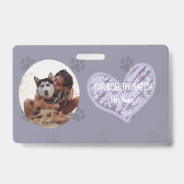 Crachá ID de Pet Terapia Personalizado com Foto e Nome