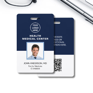 Crachá ID de Profissional de Saúde Médico Clínica Médica