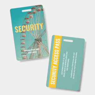 Crachá ID de Segurança de Evento de Música Personalizado